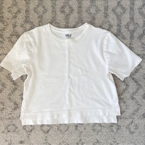 Able cropped white t-shirt